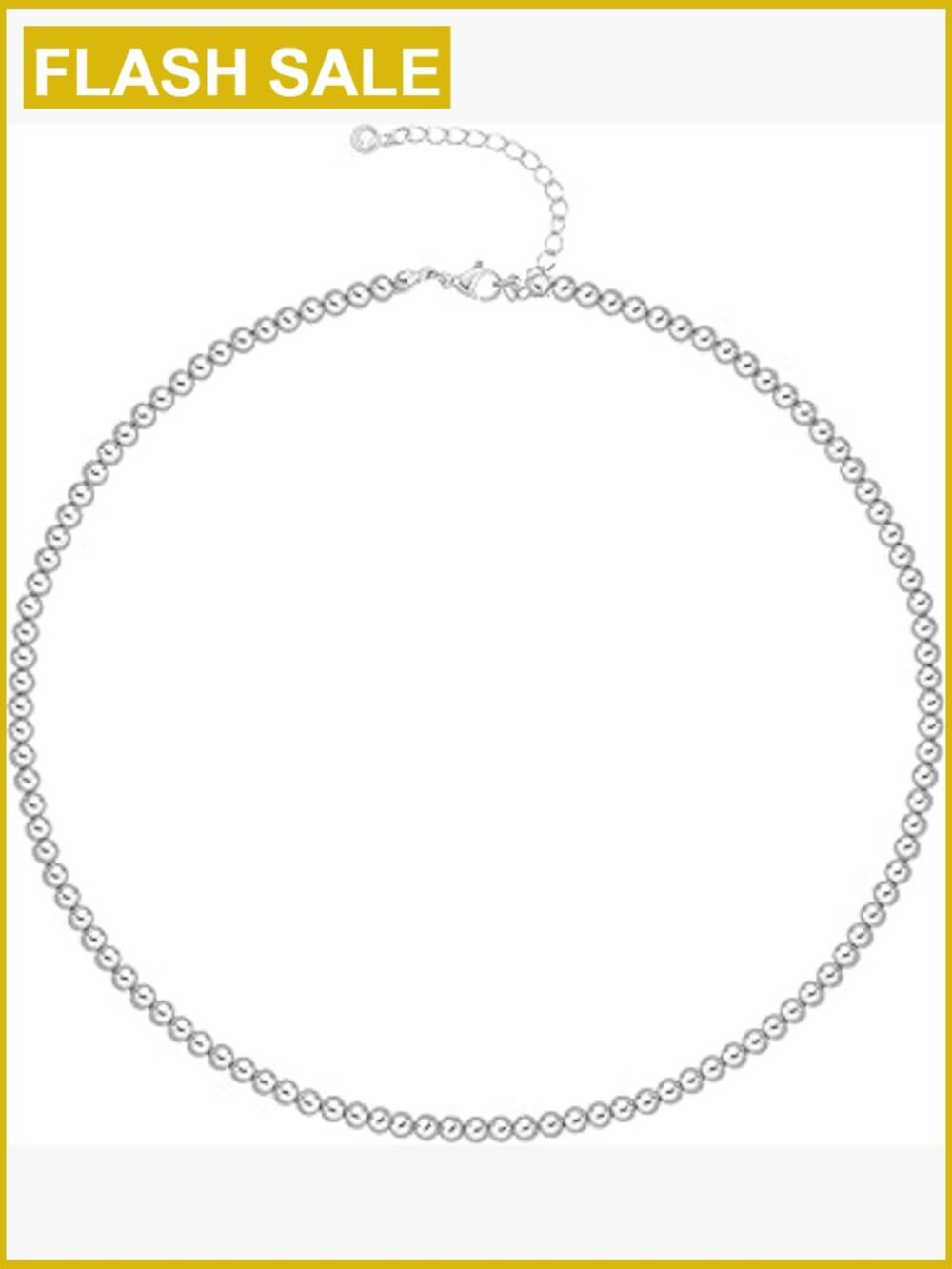 Dainty Beaded Choker Necklace, Lightweight Hollow Ball Chain, Adjustable